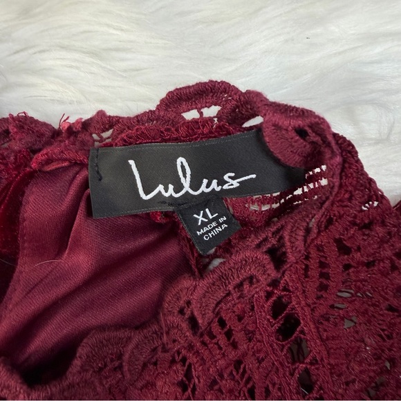 NWT Lulus Who's Who Crocheted Lace Velvet Shift Dress - Picture 4 of 10
